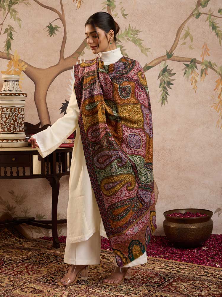 ImageYaldaa Sozni Pashmina Shawl – Regal Multi