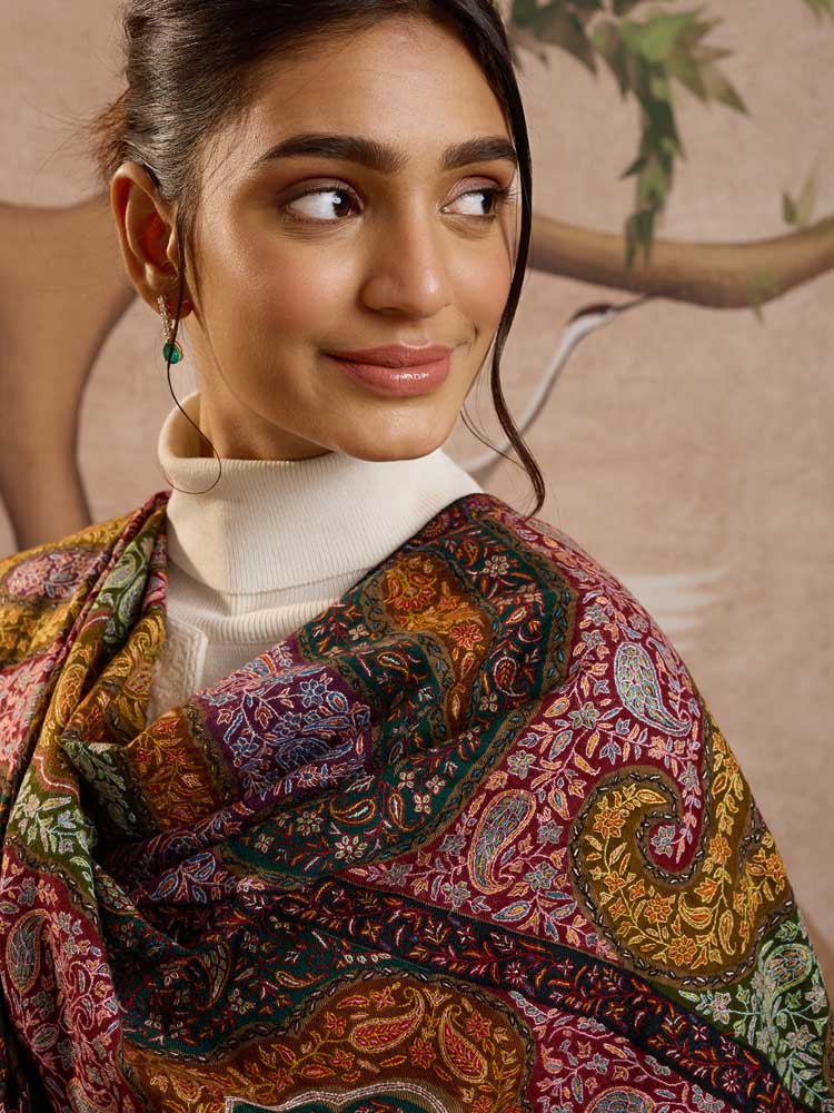 ImageYaldaa Sozni Pashmina Shawl – Regal Multi