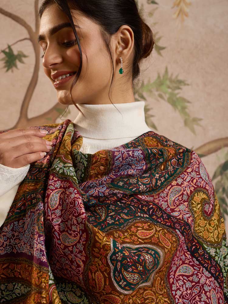 ImageYaldaa Sozni Pashmina Shawl – Regal Multi