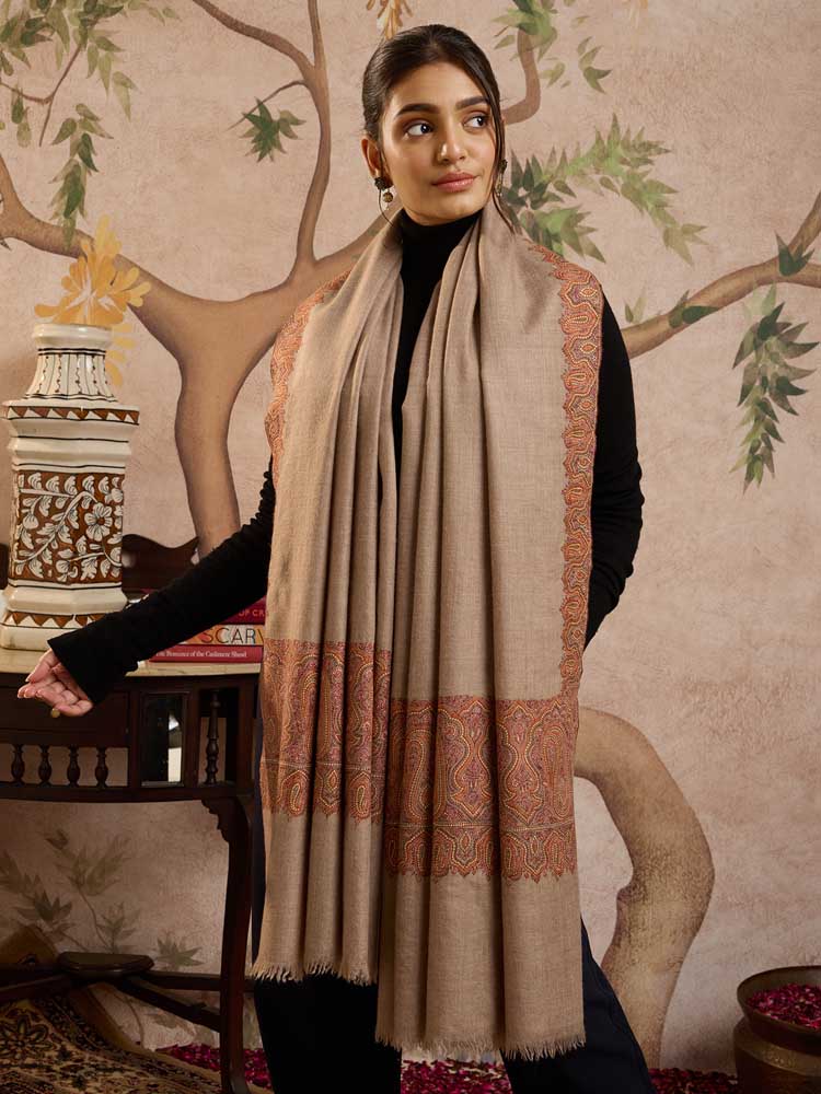 ImageResham-e-Jahan Handloom Pashmina Shawl – Natural Beige
