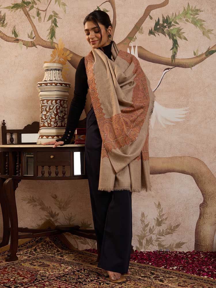 ImageResham-e-Jahan Handloom Pashmina Shawl – Natural Beige