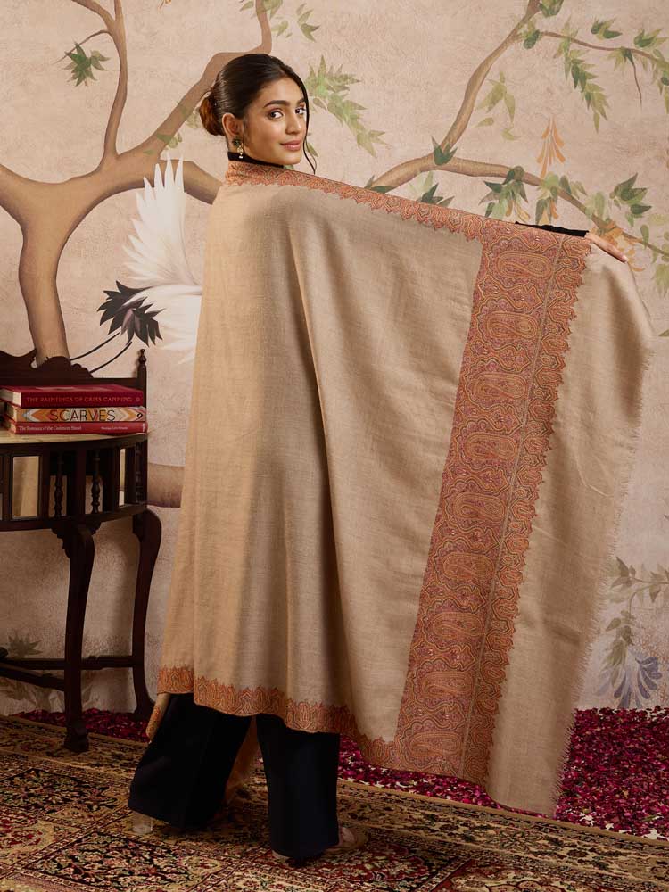 ImageResham-e-Jahan Handloom Pashmina Shawl – Natural Beige