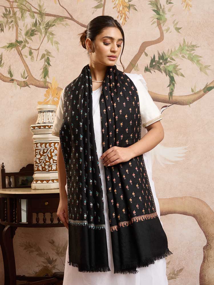 ImageMach Buti Aksi Pashmina Stole – Midnight Black