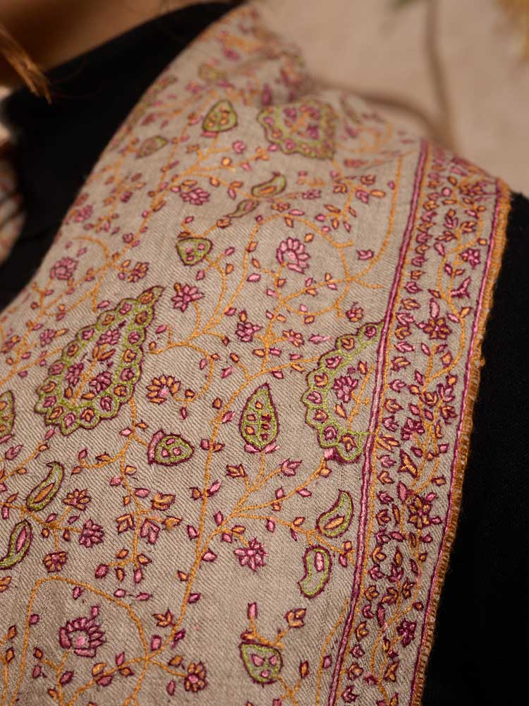 ImageMavuli Jaal Handloom Pashmina Shawl – Natural Toosha