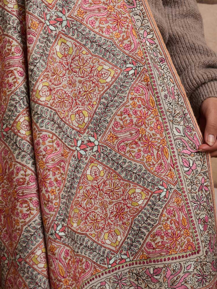 ImageSozni Jama Handloom Pashmina Shawl – Prism, White