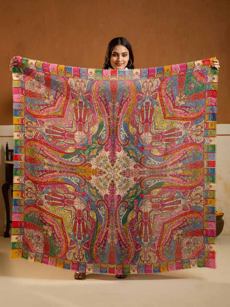 ImageFlora Grandeur Pashmina Foulard – Red, Beige