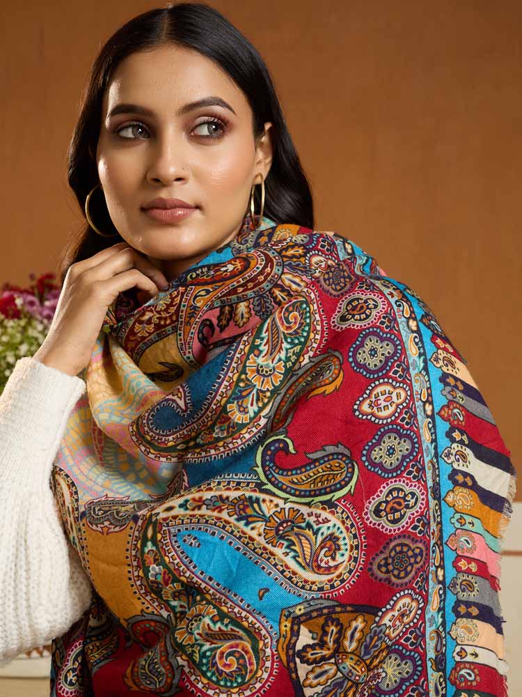 ImageLior Paisley Pashmina Foulard – Cognac Multi