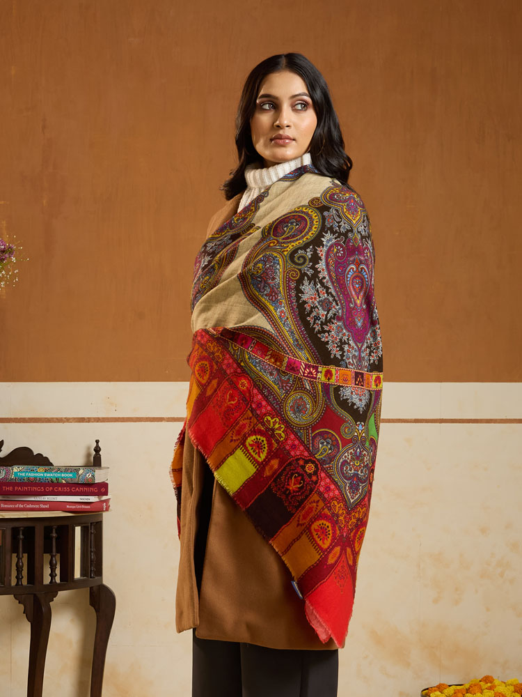 ImageVara Paisley Pashmina Square Scarf – Medallion Multi