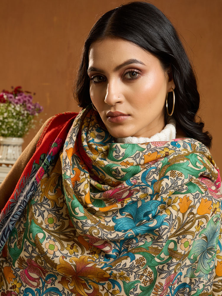 ImageKaro Paisley Pashmina Foulard – Fawn, Multi