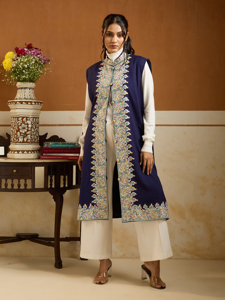 ImageForme Buteh Ari Emb Wool Jacket – Mint Blue [42]