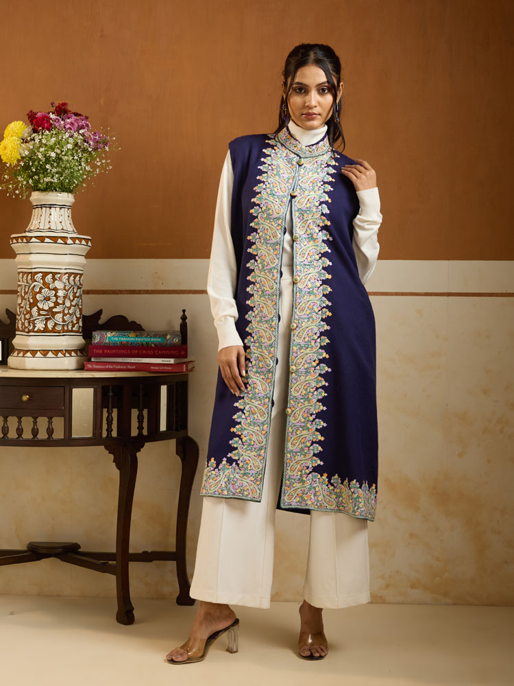 ImageForme Buteh Ari Emb Wool Jacket – Mint Blue [42]