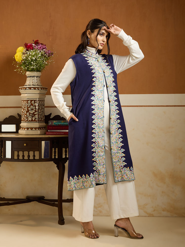 ImageForme Buteh Ari Emb Wool Jacket – Mint Blue [42]