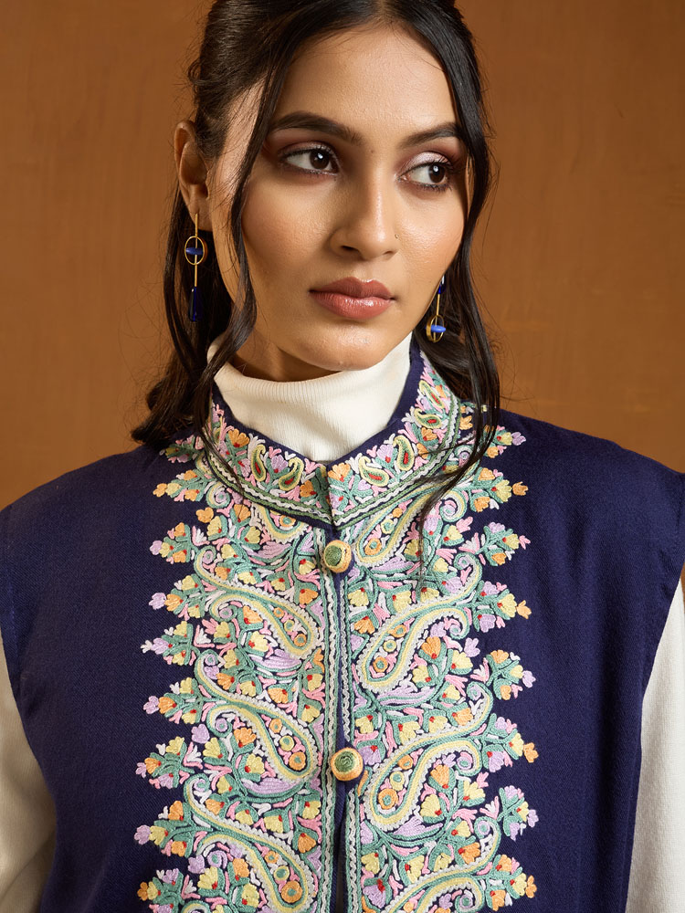 ImageForme Buteh Ari Emb Wool Jacket – Mint Blue [42]