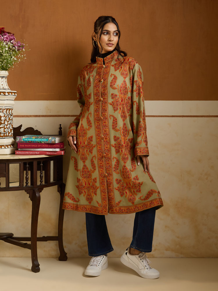 ImageGul Kaar Ari Hand Emb Wool Jacket – Sandstone, Beige [48]