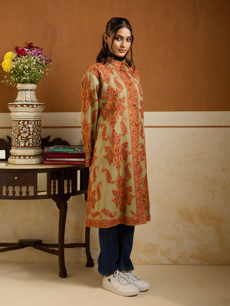 ImageGul Kaar Ari Hand Emb Wool Jacket – Sandstone, Beige [48]