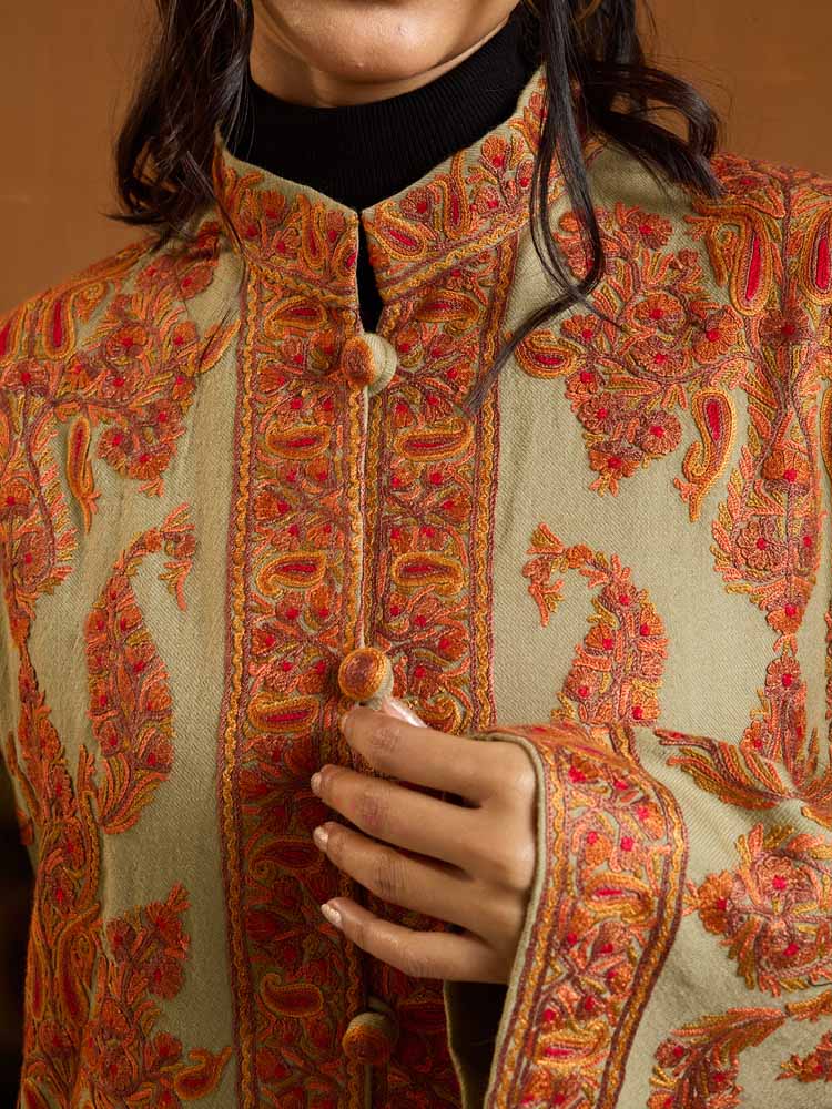 ImageGul Kaar Ari Hand Emb Wool Jacket – Sandstone, Beige [48]