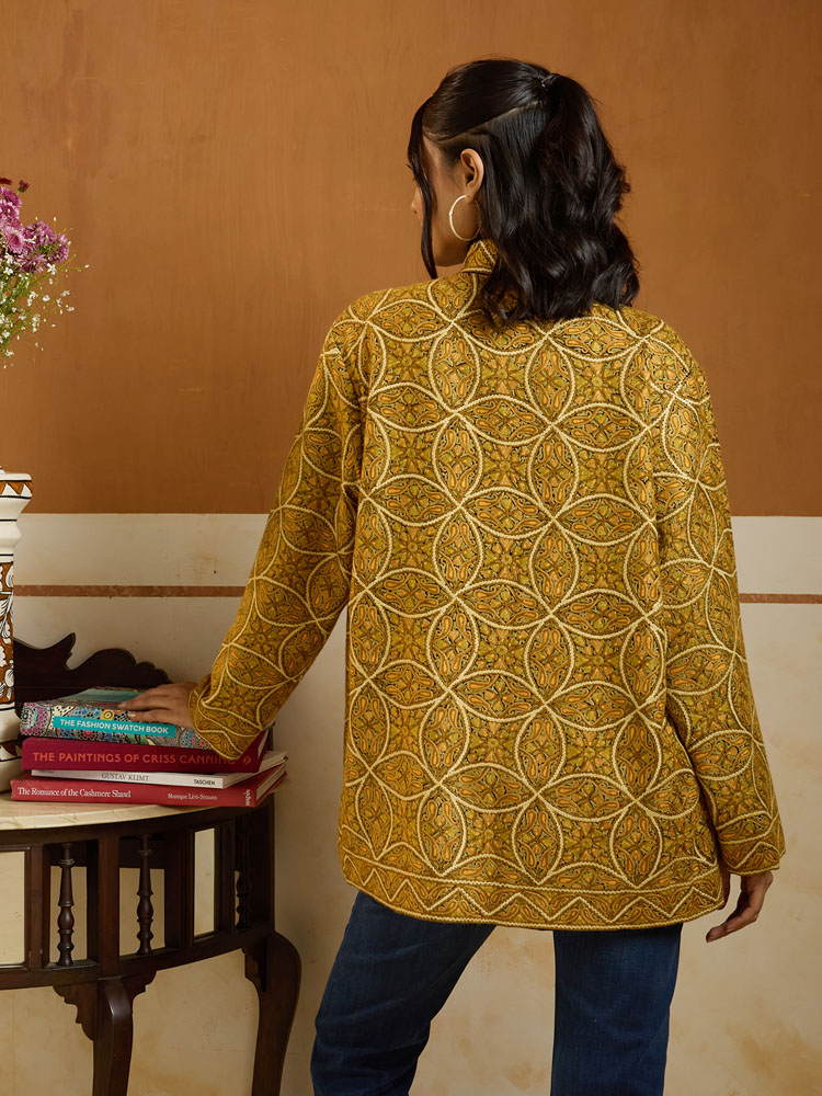 ImageGulbuta Ari Hand Emb Wool Jacket – Honey, Gold