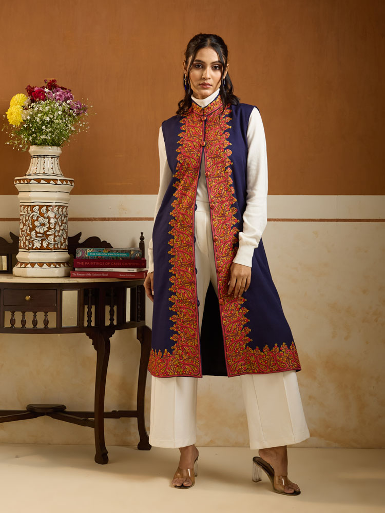 ImageForme Buteh Ari Emb Wool Jacket – Royal Navy [42]