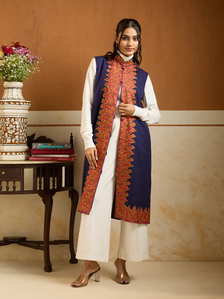 ImageForme Buteh Ari Emb Wool Jacket – Royal Navy [42]