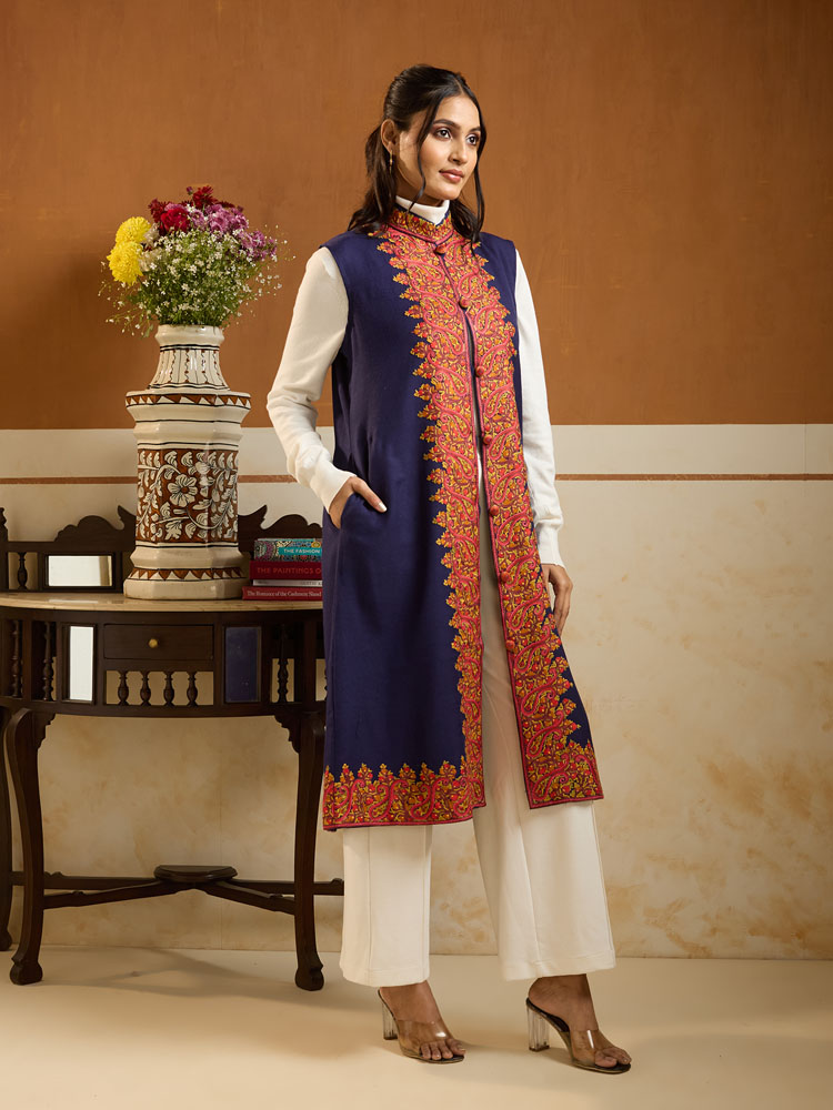 ImageForme Buteh Ari Emb Wool Jacket – Royal Navy [42]