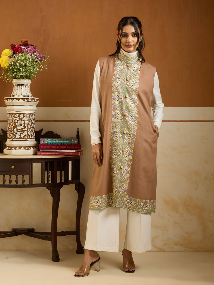 ImageForme Buteh Ari Emb Wool Jacket – Latte, Multi [44]