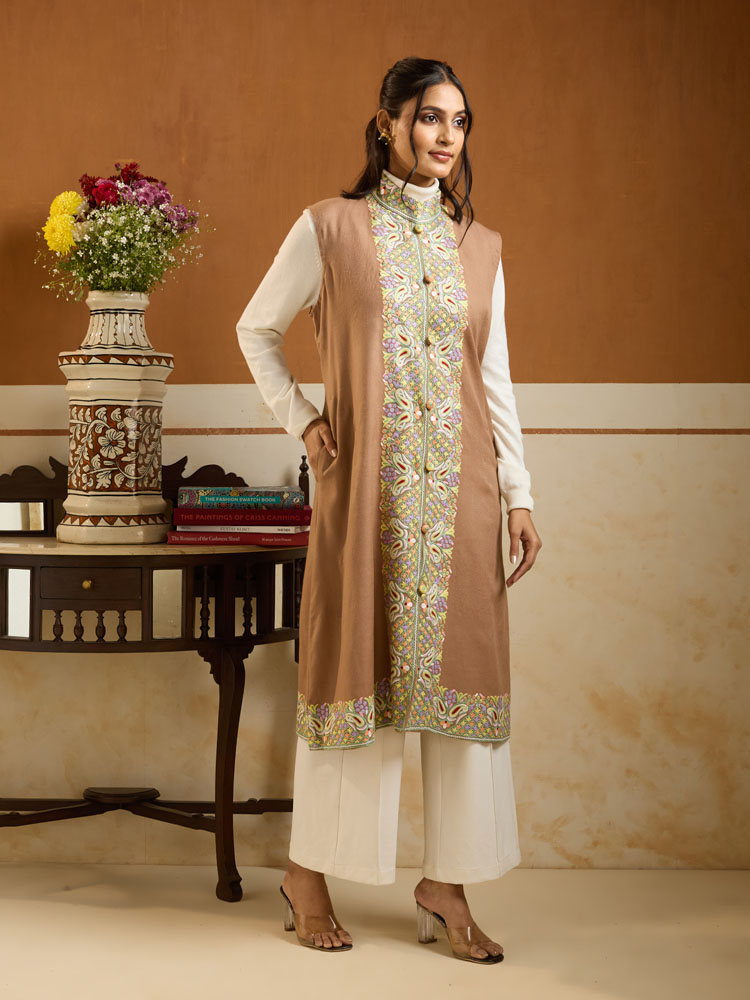 ImageForme Buteh Ari Emb Wool Jacket – Latte, Multi [44]