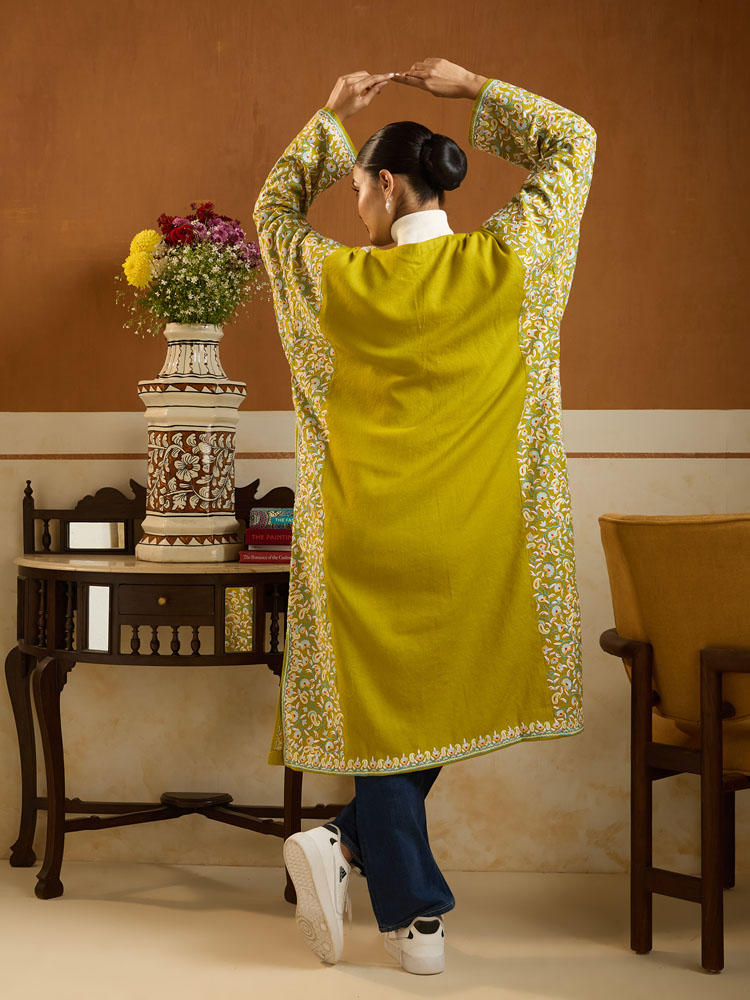 ImageOlea Paisley Ari Wool Phiran – Celery Green