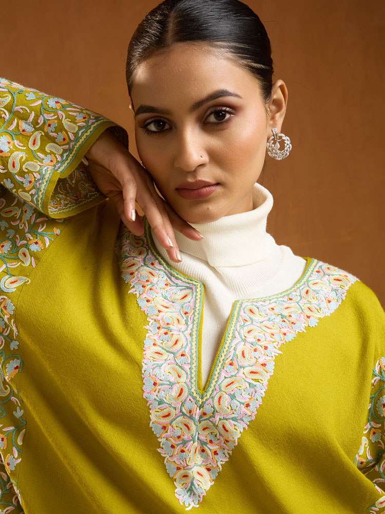 ImageOlea Paisley Ari Wool Phiran – Celery Green