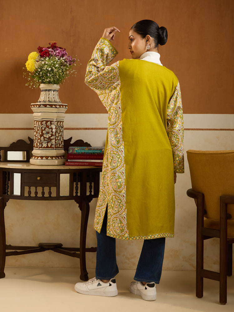 ImageOlea Paisley Ari Wool Phiran – Moss Green