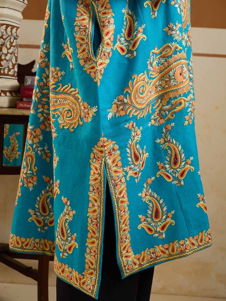 ImageKaya Paisley Ari Wool Phiran – Topaz Blue