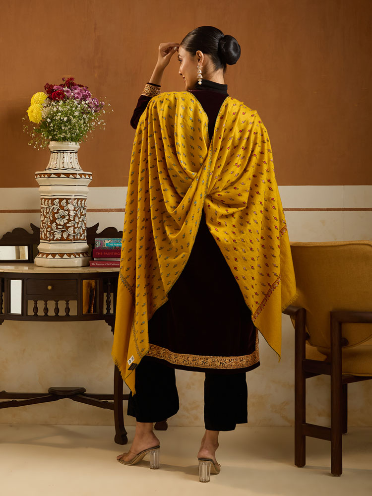 ImageMach Buti Aksi Pashmina Stole – Harvest Mustard