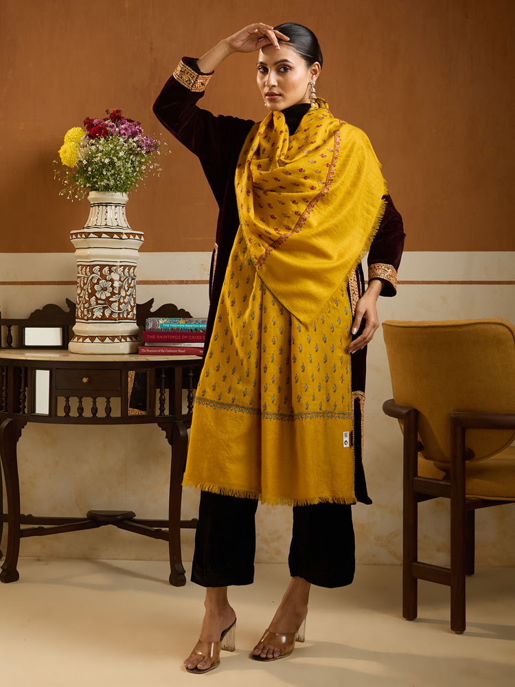 ImageMach Buti Aksi Pashmina Stole – Harvest Mustard