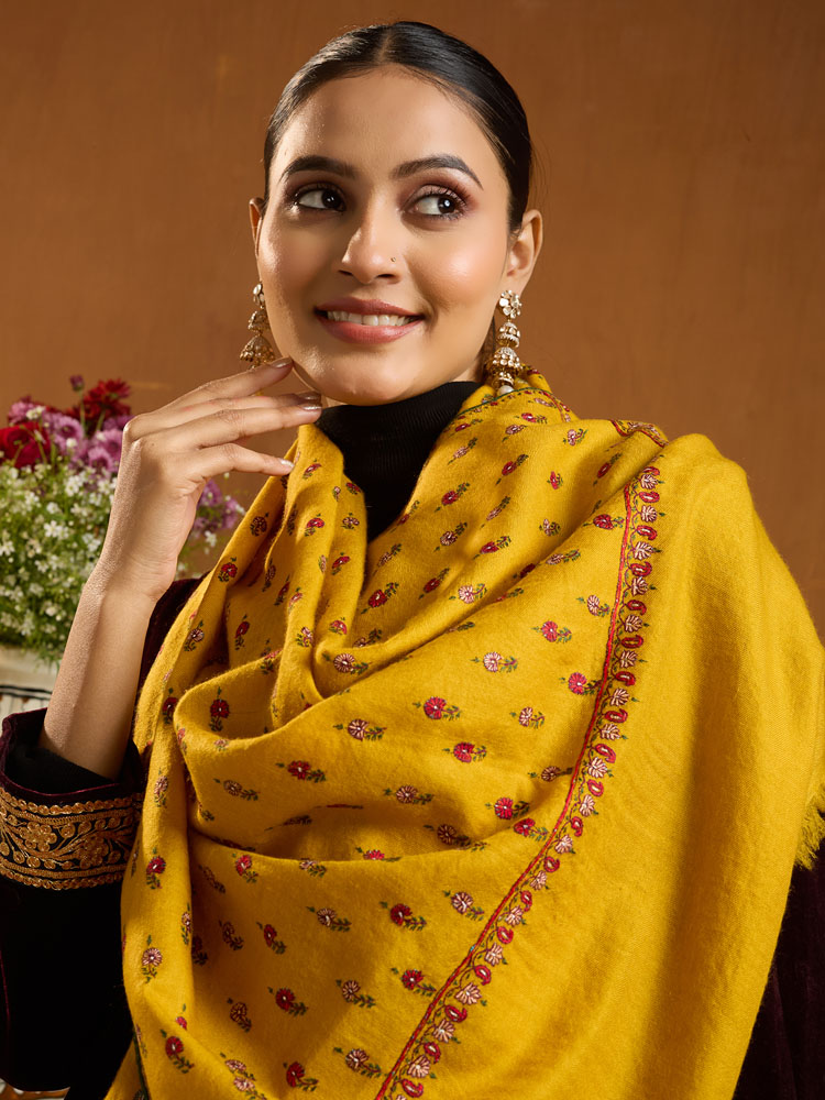 ImageMach Buti Aksi Pashmina Stole – Harvest Mustard