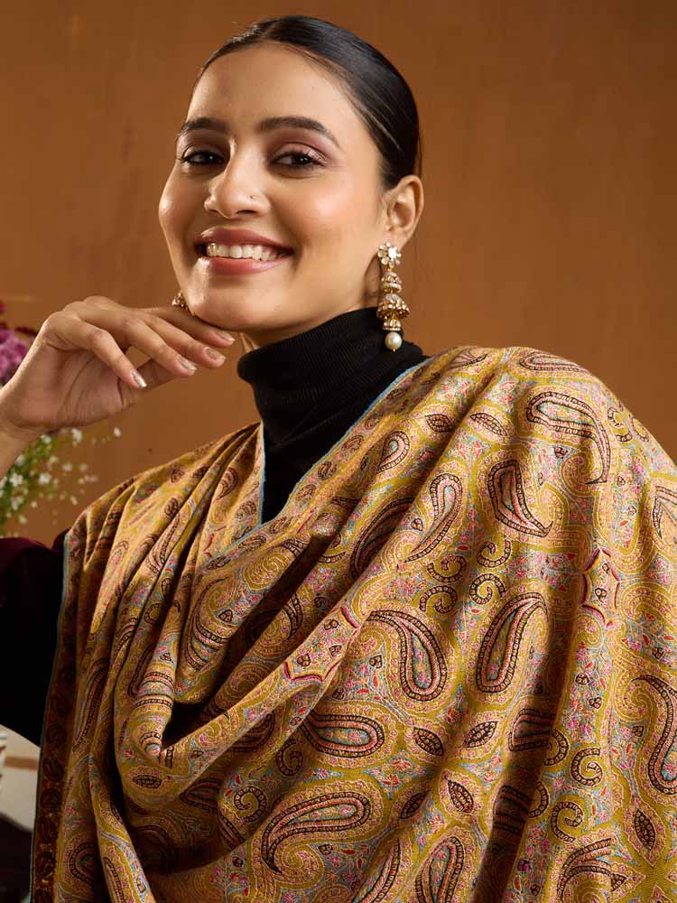 ImageTambeer Jama Handloom Pashmina Shawl – Honey Mustard