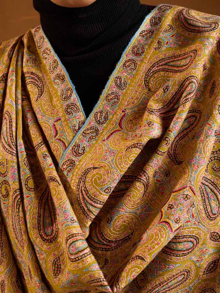 ImageTambeer Jama Handloom Pashmina Shawl – Honey Mustard
