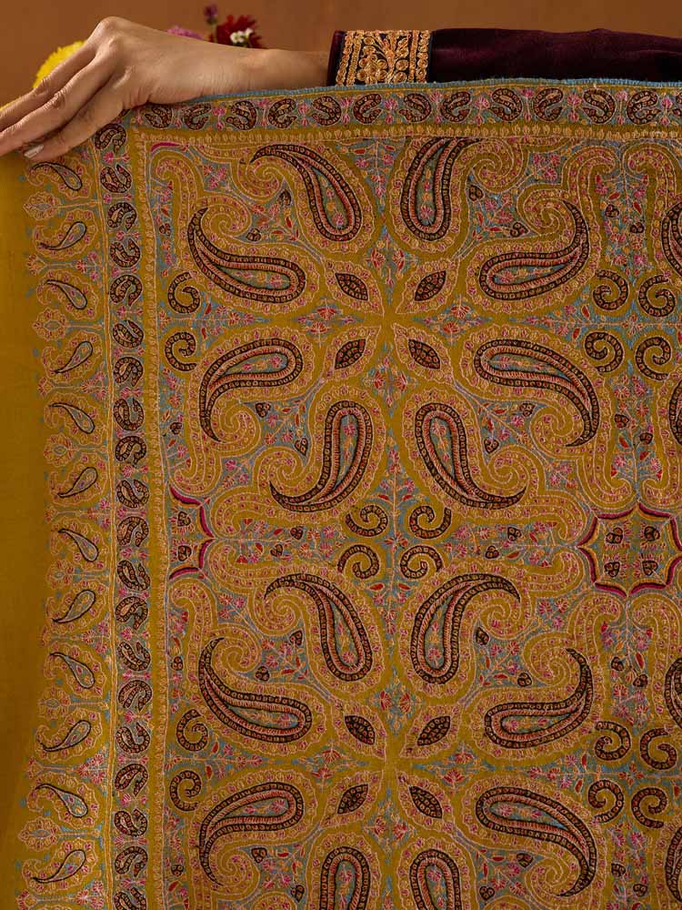 ImageTambeer Jama Handloom Pashmina Shawl – Honey Mustard