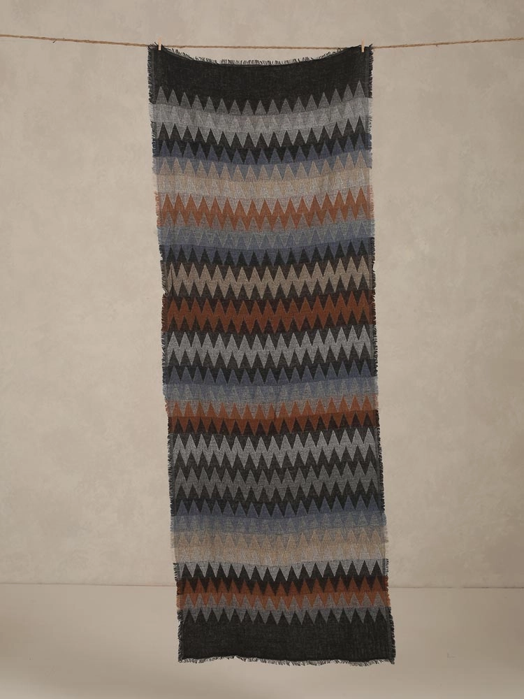 ImageElda Weaves Lambswool Stole – Midnight Multi