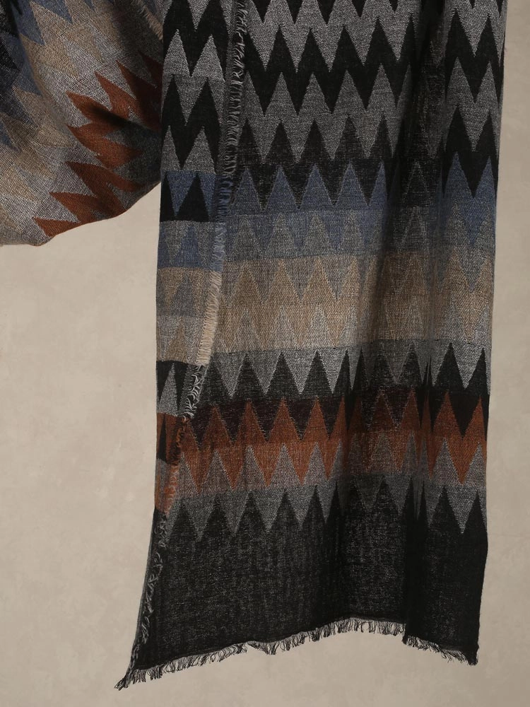 ImageElda Weaves Lambswool Stole – Midnight Multi