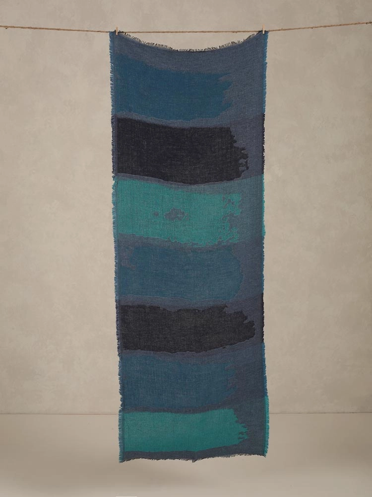 ImageAlda Weaves Lambswool Stole – Tuscan Teal