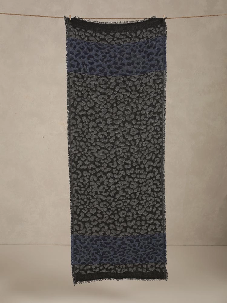 ImageTiger Weave Lambswool Stole – Black, Navy