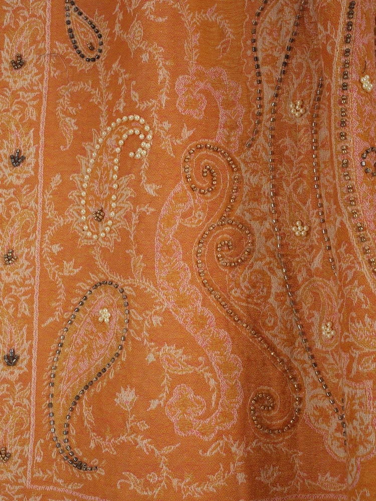 ImageRuma Paisley Merino Wool Hand Emb Wrap – Merigold