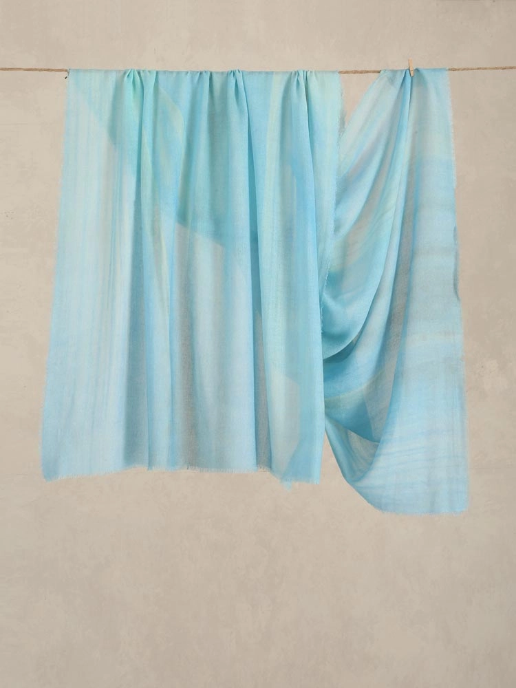ImageAqua Veil Merino Wool Shawl – Baby Blue