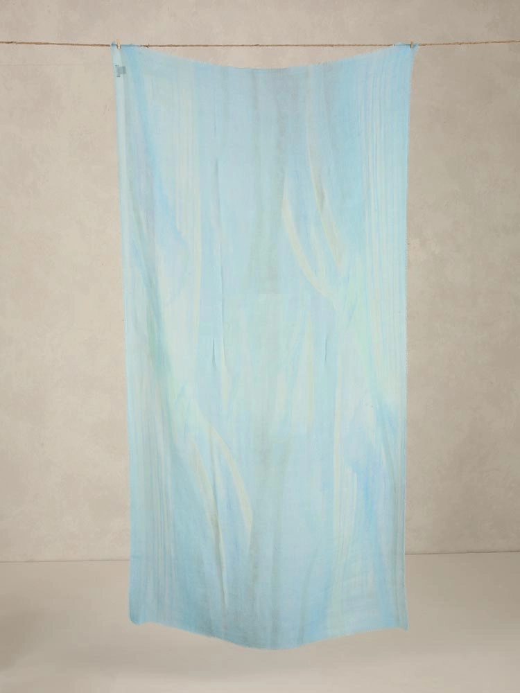 ImageAqua Veil Merino Wool Shawl – Baby Blue