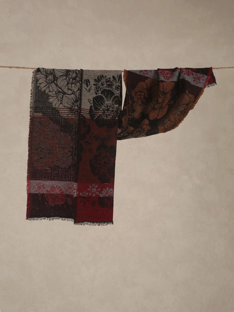 ImageFlora Weaves Lambswool Stole – Brown, Multi