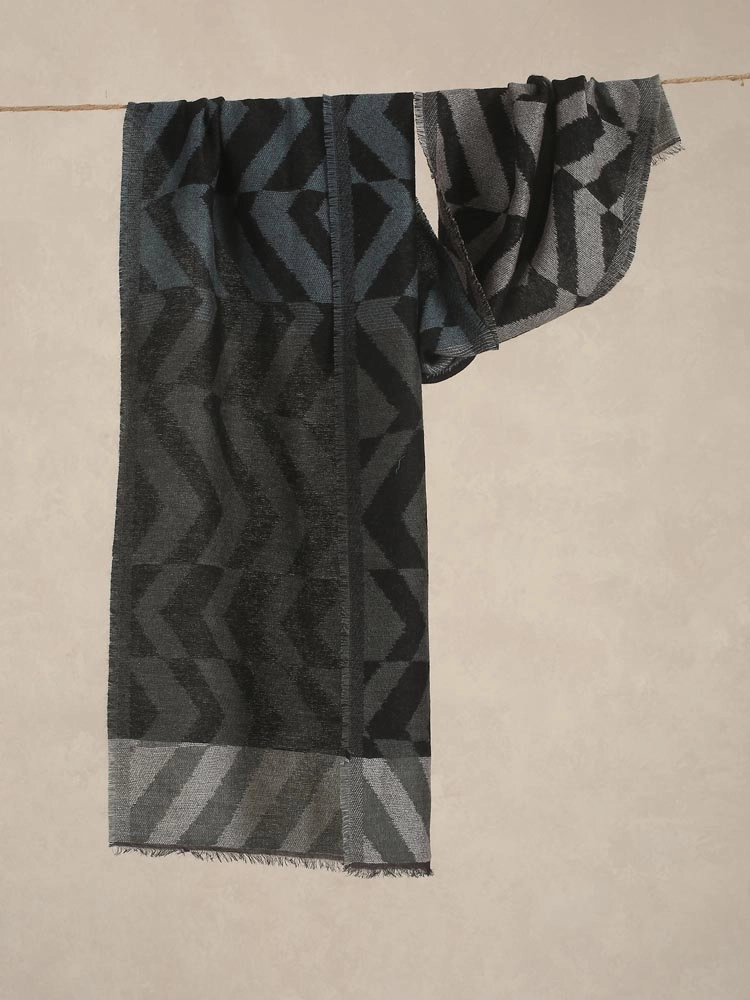 ImageRekha Flow Wooly Blend Stole – Geneva Grey
