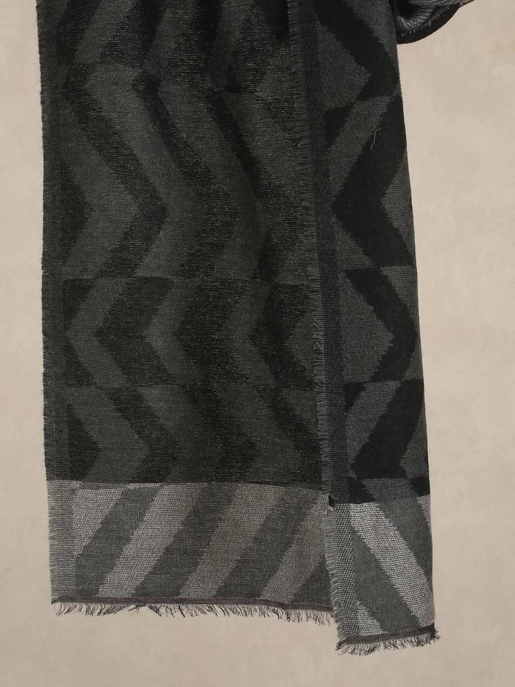 ImageRekha Flow Wooly Blend Stole – Geneva Grey