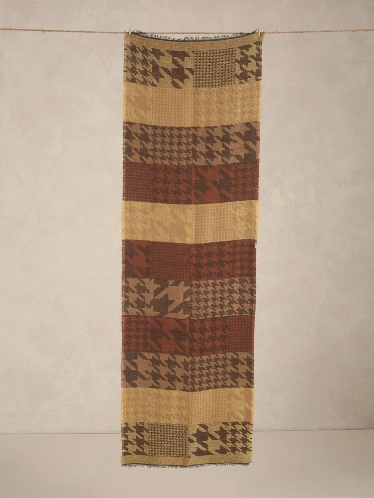 ImageKern Houndstooth Wooly Blend Stole – Amber Brown