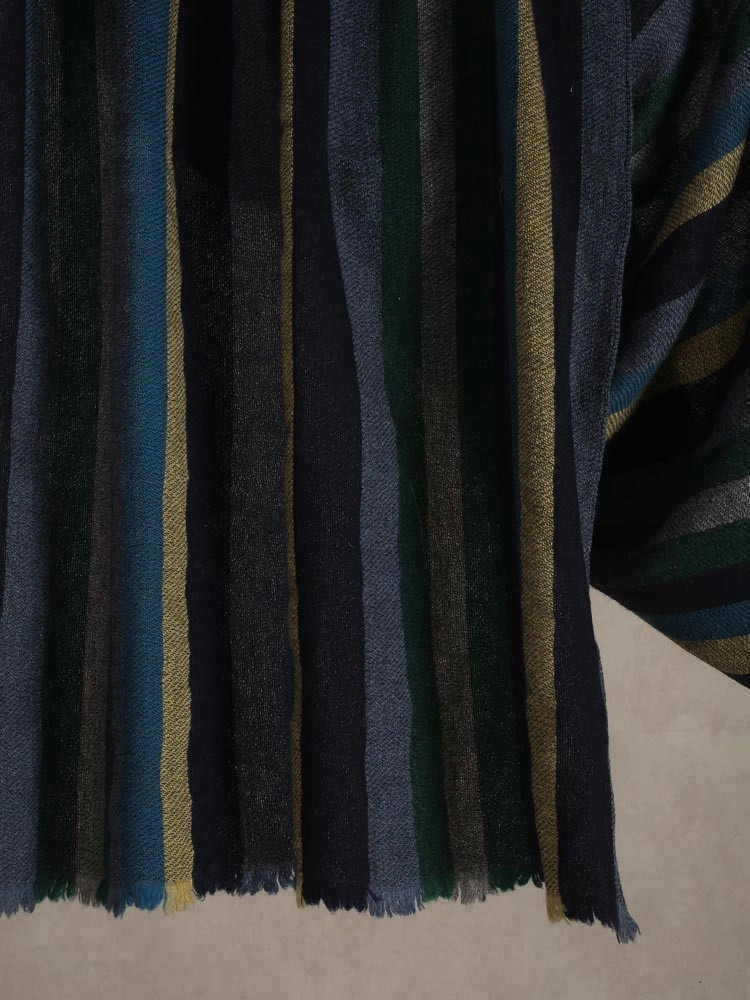ImageMwendo Stripes Lambswool Stole – Cobalt, Navy