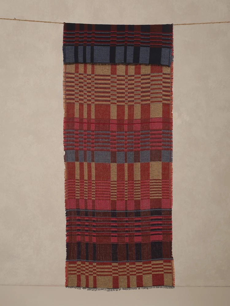 ImageKoro Weaves Lambswool Stole –  Cherry, Multi
