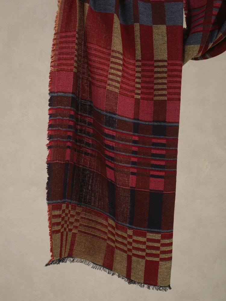 ImageKoro Weaves Lambswool Stole –  Cherry, Multi